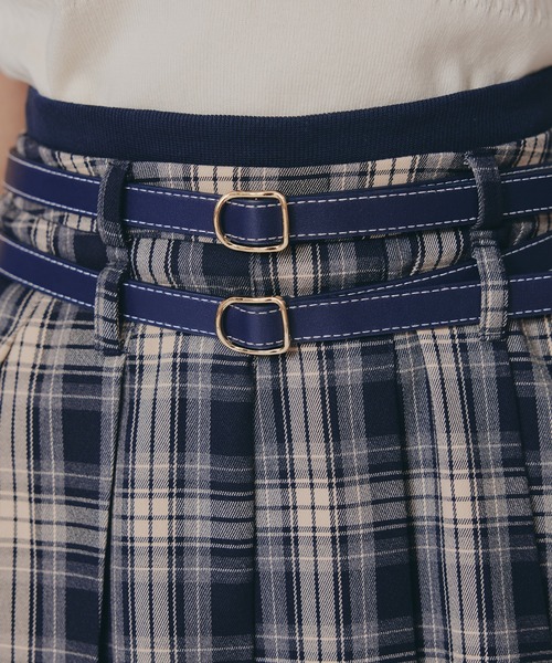 REDYAZEL（レディアゼル） スカート ダブルベルトチェックプリーツミニ