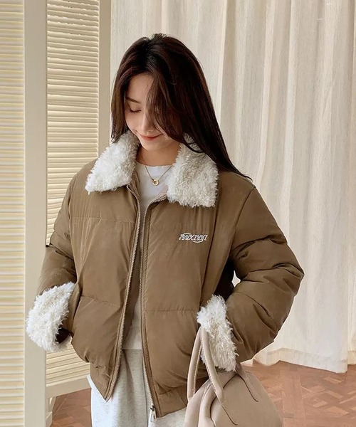 VIBGYOR ダウンコート ダウンジャケット 「EIZZ/アイズ」ボア襟＆袖