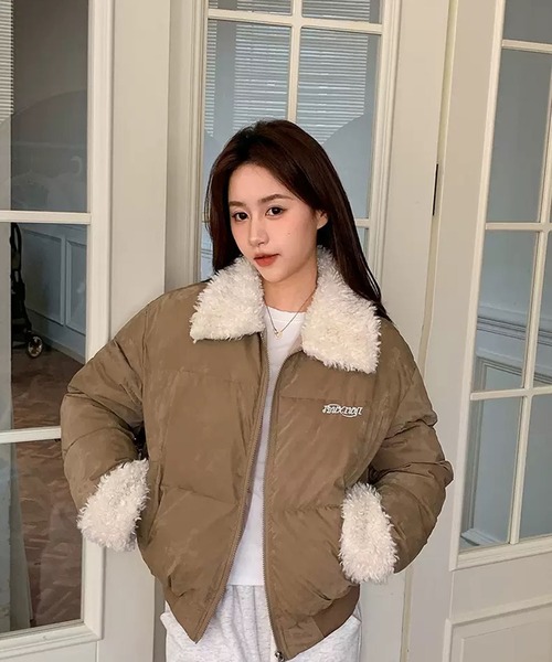 VIBGYOR ダウンコート ダウンジャケット 「EIZZ/アイズ」ボア襟＆袖