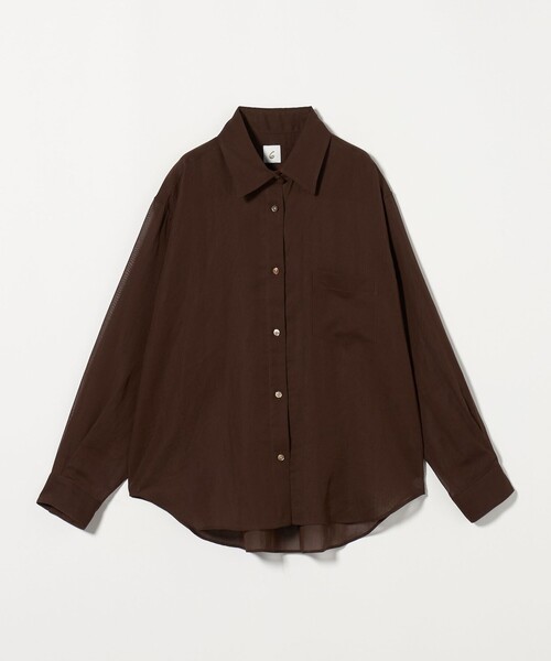 6 ブラウス シャツ 「6(ROKU)」コットン スケシャツ レディース