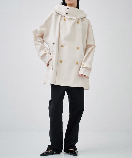 □ 47939☆年 ヴァシュモン ショートトレンチコート ベージュ F