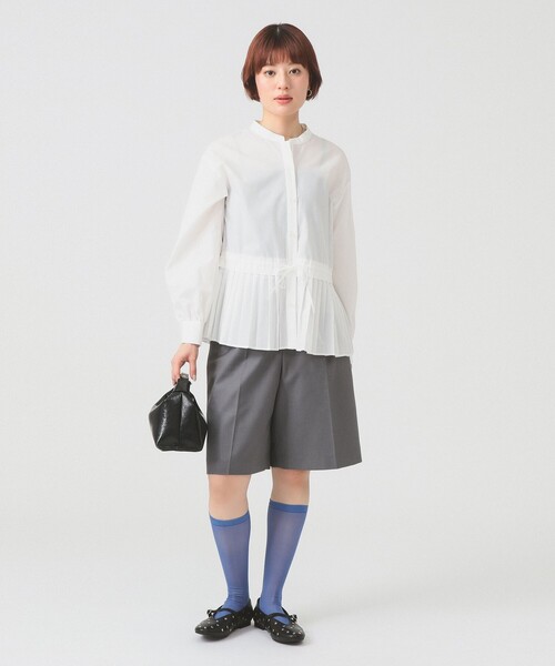 Ray BEAMS（レイ ビームス） ブラウス シャツ プリーツ キリカエ