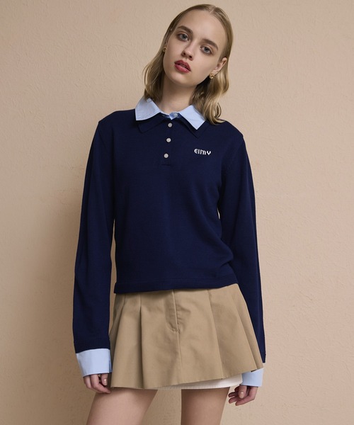 EIMY ISTOIRE（エイミーイストワール） ニット セーター ダブルカラー