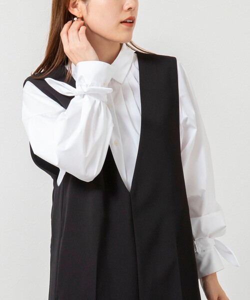 NOLLEY'S（ノーリーズ） ブラウス シャツ ウォッシャブル袖リボン付き