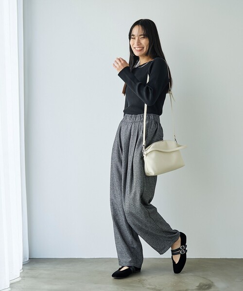 RONEL パンツ ネップツイードバルーンパンツ レディース : ZOZOTOWN