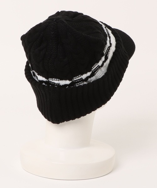 Kappa（カッパ） ニット帽 ニットキャップ ケーブル編み ツバ付き