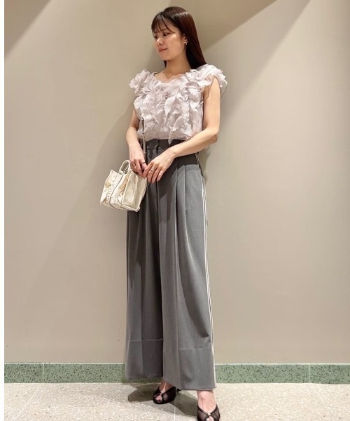 SNIDEL（スナイデル） ブラウス シャツ ノースリフリルブラウス