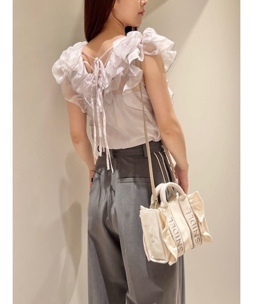 SNIDEL（スナイデル） ブラウス シャツ ノースリフリルブラウス