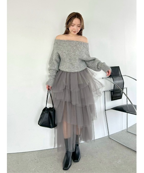 FRAY I.D（フレイ・アイディー） スカート チュールアシメティアード