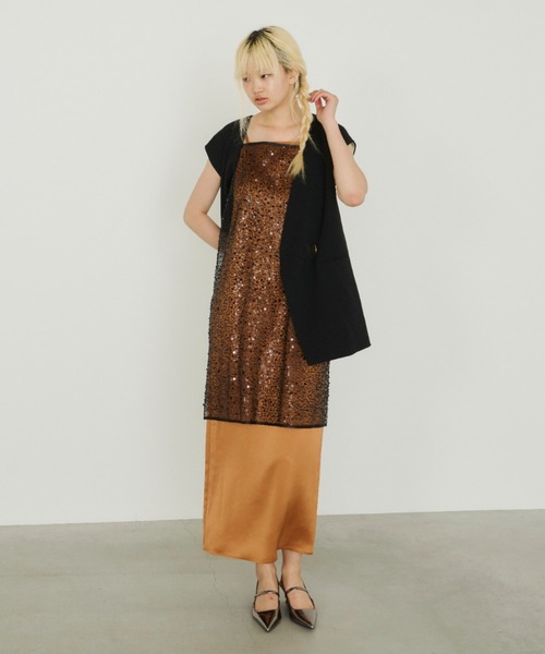 ANDRESD ドレス サテンミニマルドレス / satin minimal dress