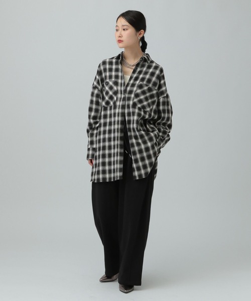 LEPSIM（レプシィム） ブラウス シャツ チェックシャツチュニック