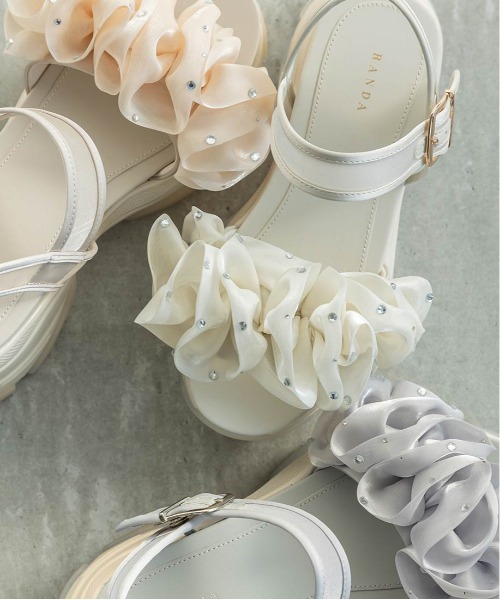 RANDA（ランダ） サンダル ボリュームフリルスポーツサンダル