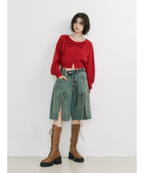 jouetie（ジュエティ） ブーツ ストレッチレースアップロングブーツ