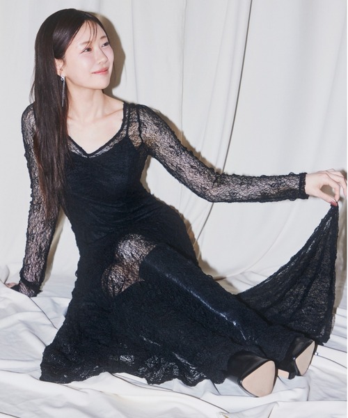 SNIDEL（スナイデル） ドレス フロントギャザーレースドレス