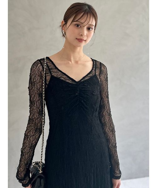 SNIDEL（スナイデル） ドレス フロントギャザーレースドレス