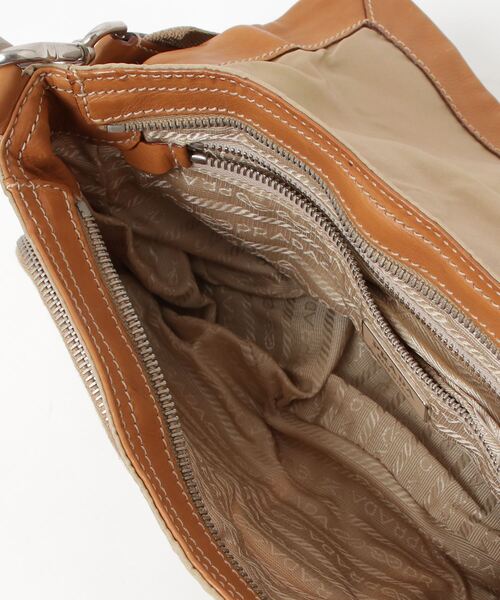 PRADA（プラダ） 三角ロゴ ショルダーバッグ - ベージュ レディース