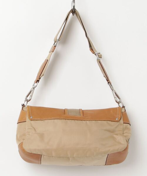 PRADA（プラダ） 三角ロゴ ショルダーバッグ - ベージュ レディース