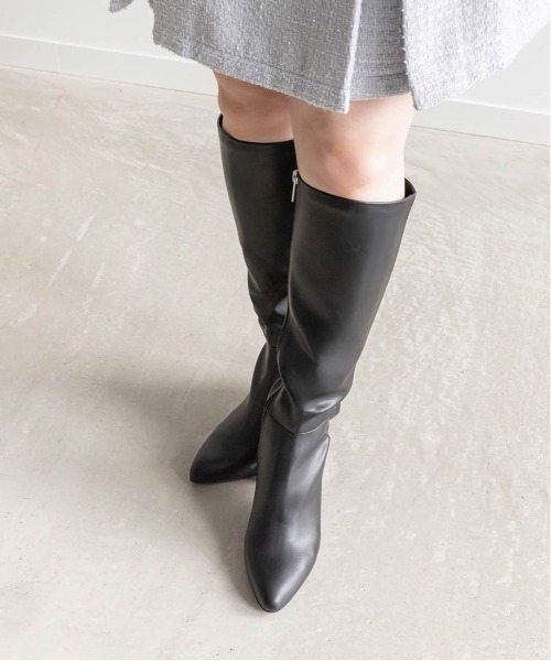 RANDA（ランダ） ブーツ 晴雨兼用 チャンキーヒールロングブーツ