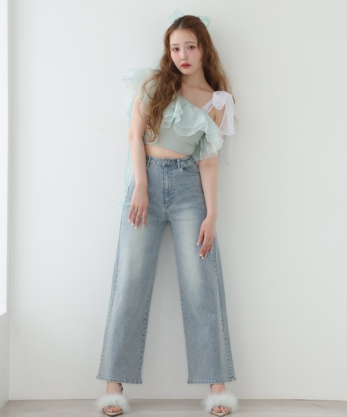 one after another NICE CLAUP 水着 swimwear/肩リボンワンショルダー