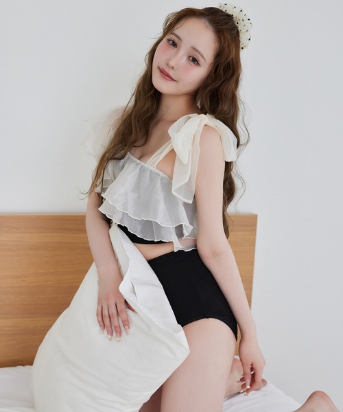 one after another NICE CLAUP 水着 swimwear/肩リボンワンショルダー