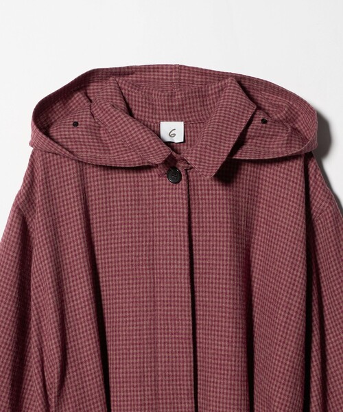 6 ステンカラーコート コート 「6(ROKU)」ギンガム ロング コート