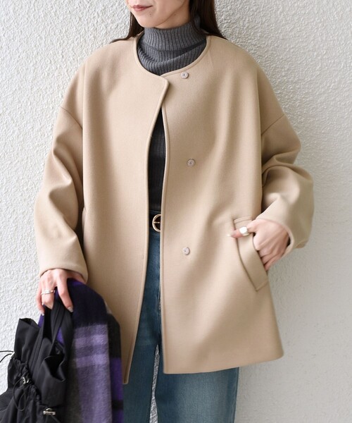 SHIPS Colors（シップスカラーズ） ノーカラーコート コート SHIPS