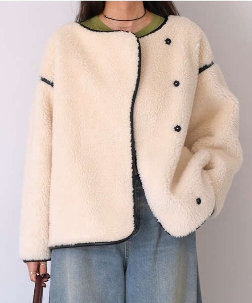 AKTE（アクテ） ブルゾン アウター ボアミドルブルゾン レディース