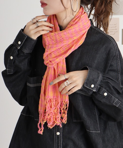 FUNALIVE（ファンアライブ） ストール マフラー コットン ギンガム