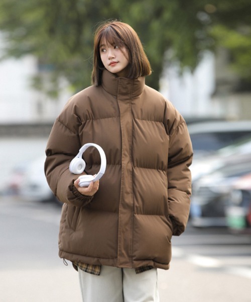 ダウンコート ダウンジャケット オーバーサイズ スタンドカラー エコ