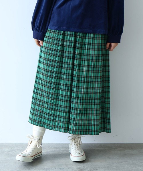 bulle de savon（ビュルデサボン） スカート タータンCHECK プリーツ