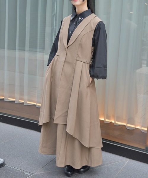 axes femme（アクシーズ ファム） ベスト ジレ フィッシュテール