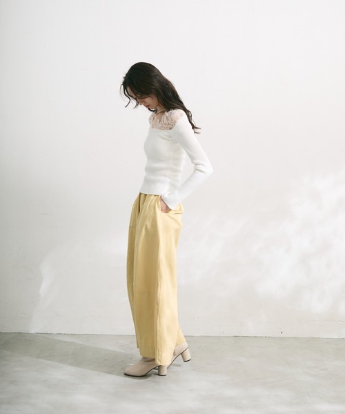 tシャツ シアーレースリブトップス レディース : ZOZOTOWN Yahoo!店