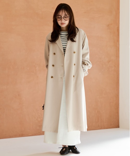 トレンチコート コート ベーシックとろみトレンチコート 「低身長