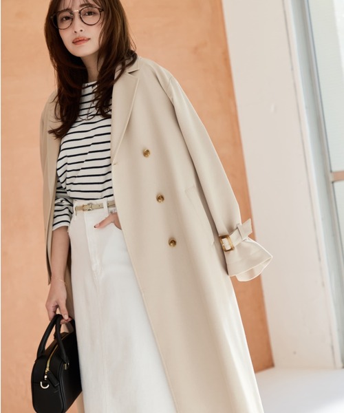 トレンチコート コート ベーシックとろみトレンチコート 「低身長