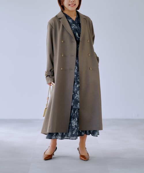 トレンチコート コート ベーシックとろみトレンチコート 「低身長