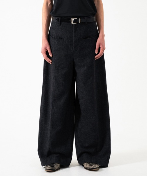 Camphor wood スラックス WIDE BAGGY SEEM TUCK TWEED SLACKS / ワイド