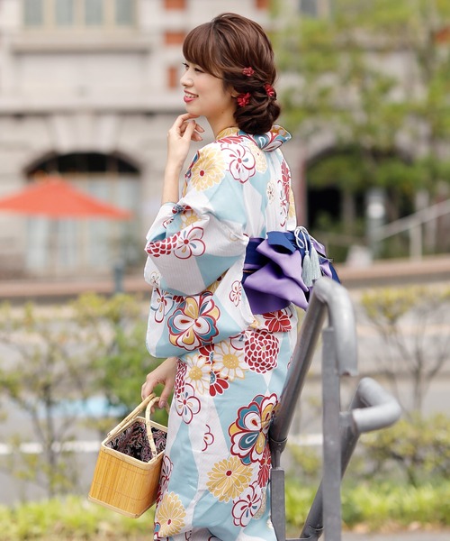 yulie 浴衣 ＼4種類から選べる大人3点セット／「レディース浴衣+半巾帯