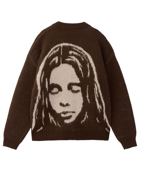 X-girl（エックスガール） カーディガン FACE JACQUARD KNIT CARDIGAN