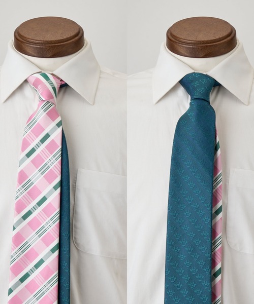 giraffe（ジラフ） ネクタイ リバーシブルチェックジラフタイPINK