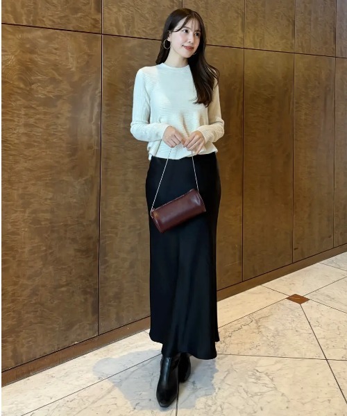 anuans（アニュアンス） スカート サテンナロースカート : ZOZOTOWN