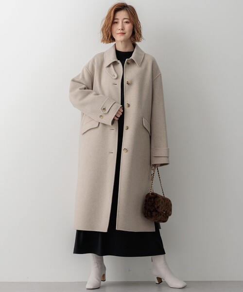 ステンカラーコート コート MANTECOPureリバー ロングコート