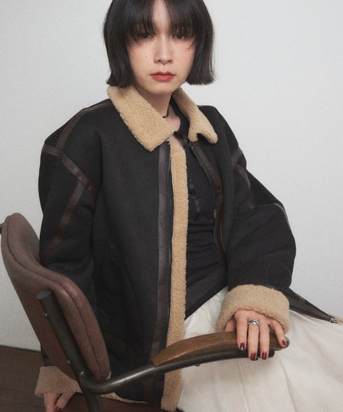 Shelly island（シェリーアイランド） ムートンコート ボアコート エコ