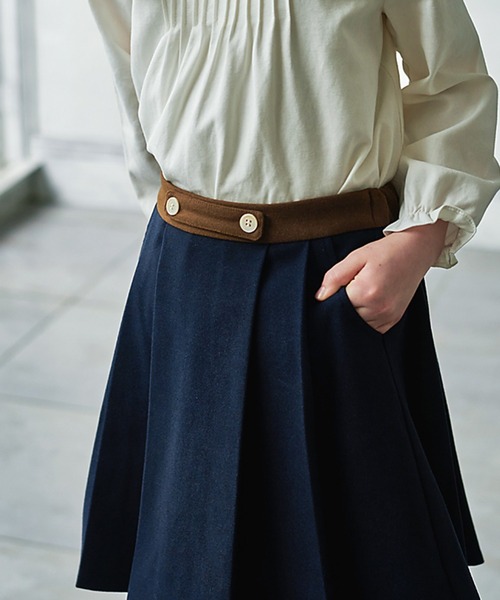 DRESCCO（ドレスコ） スカート ネイビーバイカラープリーツスカート