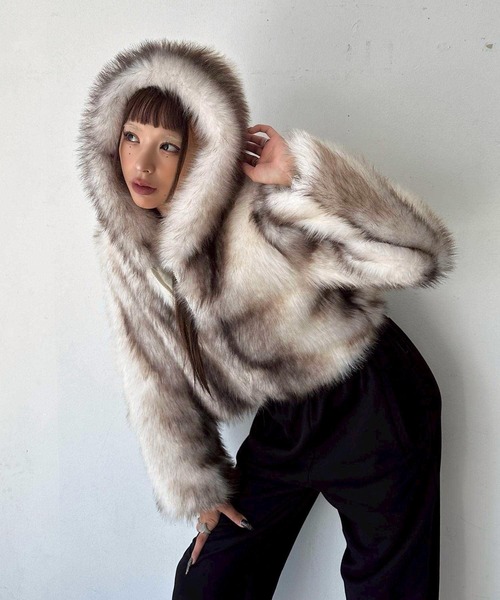 DAIYA（ダイヤ） ブルゾン アウター フェイクファー ジップパーカー