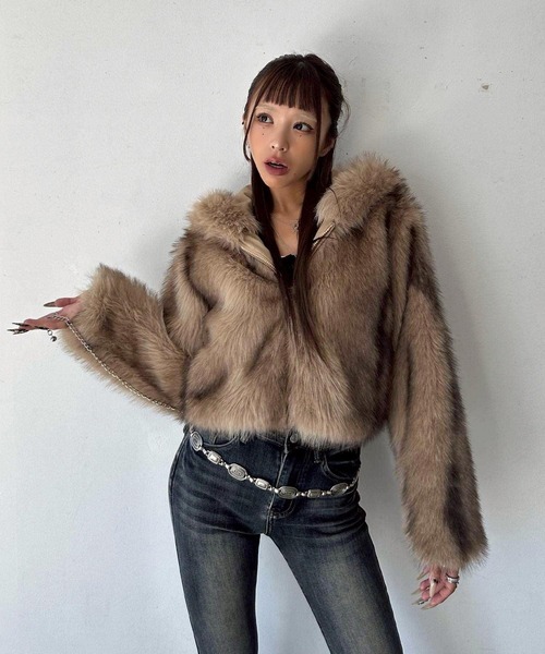 DAIYA（ダイヤ） ブルゾン アウター フェイクファー ジップパーカー