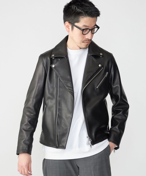 SHIPS（シップス） 革ジャン ライダース SHIPS: ラムレザー ダブル