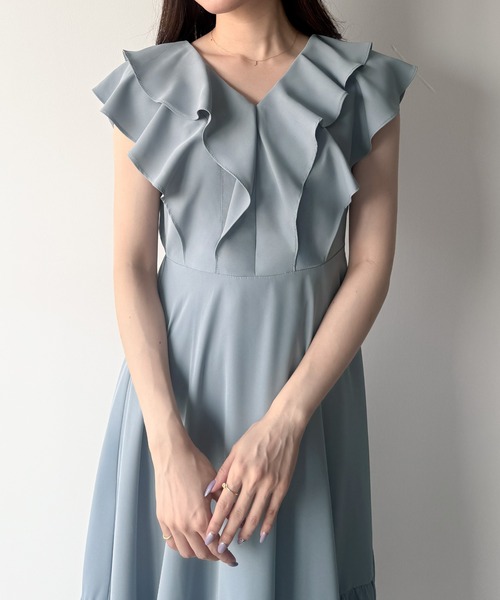 mipiarl ワンピース フリルスリーブティアードワンピース : ZOZOTOWN