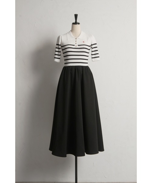 tocco closet（トッコ クローゼット） ワンピース ロゴ刺繍入りポロ