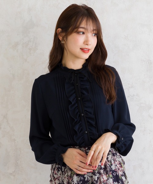 Rose Tiara（ローズティアラ） ブラウス シャツ フリル×リボンブラウス