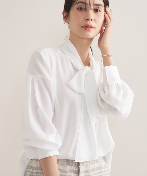 INDIVI（インディヴィ） ブラウス シャツ 「セレモニー／洗える